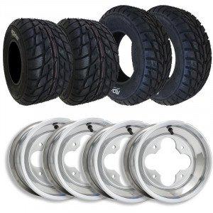 Pack jantes et pneus quad douglas a5 10 pouces 144 110 pneus dragon livre monte
