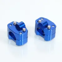 Pontet rehausse de guidon bleu anodise o22 28mm h jpg